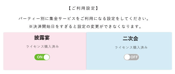 利用するパーティをONにする