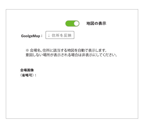 挙式会場の画像と地図を設定する