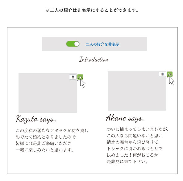 二人の紹介の設定