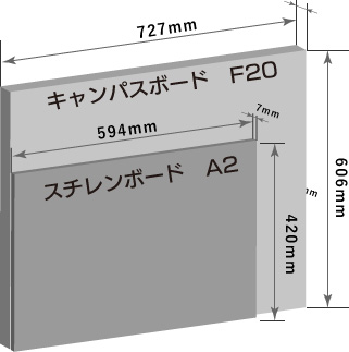 ウレシボードの寸法画像